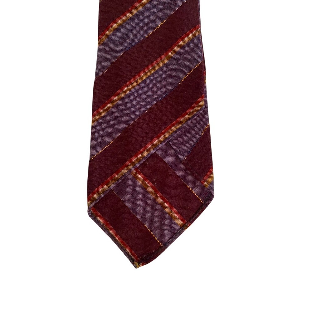 Vintage Beau Brummell Sportown 4 Fold Tie Burgundy Purple Stripe Steinbach Co